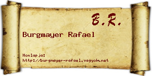 Burgmayer Rafael névjegykártya